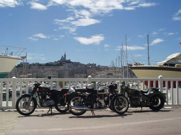 Enfield, Velocette, and Sunbeam at Marseille