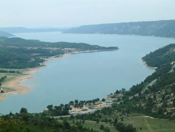 Magnificent view over Lac St Croix from the Gorges du Verdon